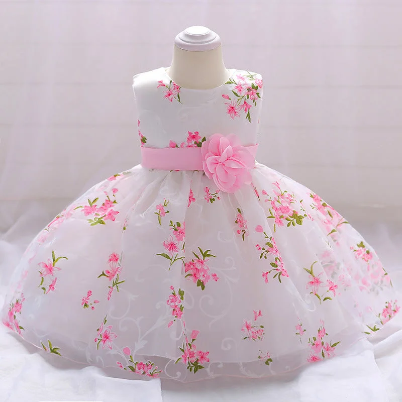 Baby Girl Formal Party Dresses Infant Summer Round Neck Cute Princess Dress Tunics Gym athletic