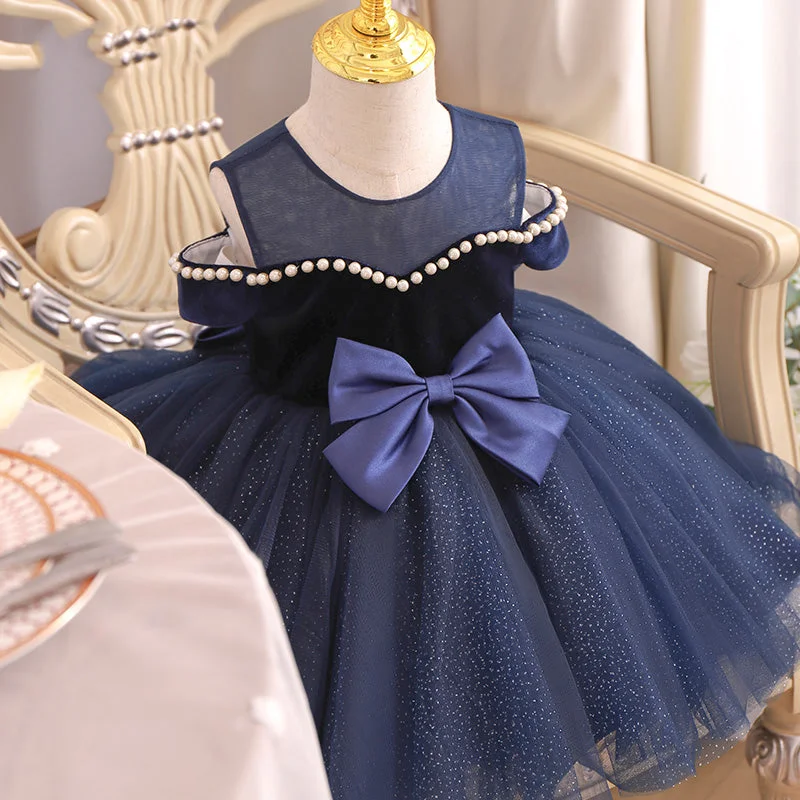 Baby Girl Formal Princess Dresses Toddler Blue Beadwork Bow Puffy Birthday Party Dress Tunics Prom sequined Baby Girl Formal Princess Dresses Toddler Blue Beadwork Bow Puffy Birthday Party Dress Tunics Prom sequined