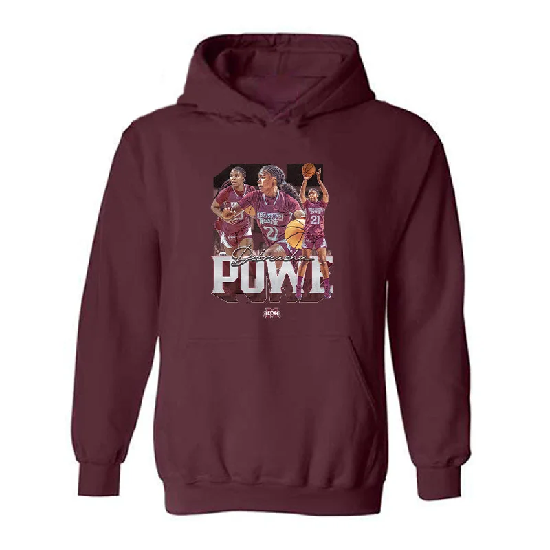 Mississippi State - NCAA Women's Basketball : Debreasha Powe - Player Collage Hooded Sweatshirt Hoodie with Bell Sleeves Flared Feminine Mississippi State - NCAA Women's Basketball : Debreasha Powe - Player Collage Hooded Sweatshirt Hoodie with Bell Sleeves Flared Feminine