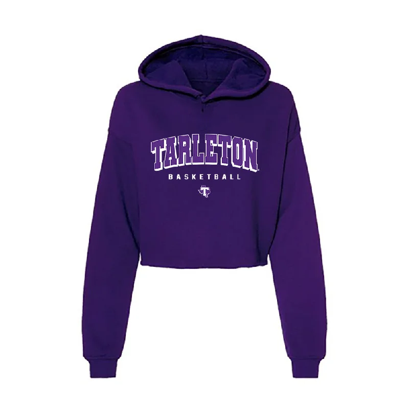 Tarleton State - NCAA Women's Basketball : Jakoriah Long - Women's Crop Fleece Hoodie Hoodie with Side Slits Relaxed Casual Tarleton State - NCAA Women's Basketball : Jakoriah Long - Women's Crop Fleece Hoodie Hoodie with Side Slits Relaxed Casual