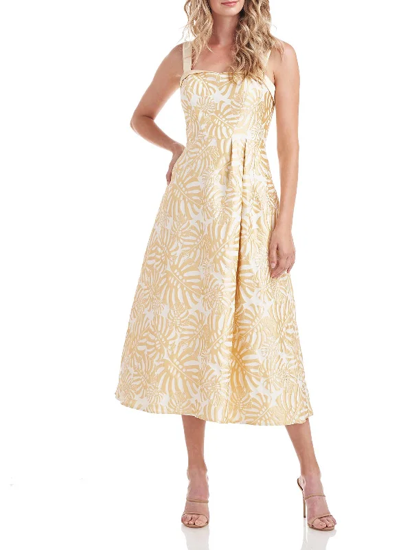 Womens Jacquard Sleeveless Cocktail and Party Dress A-Line Day Work