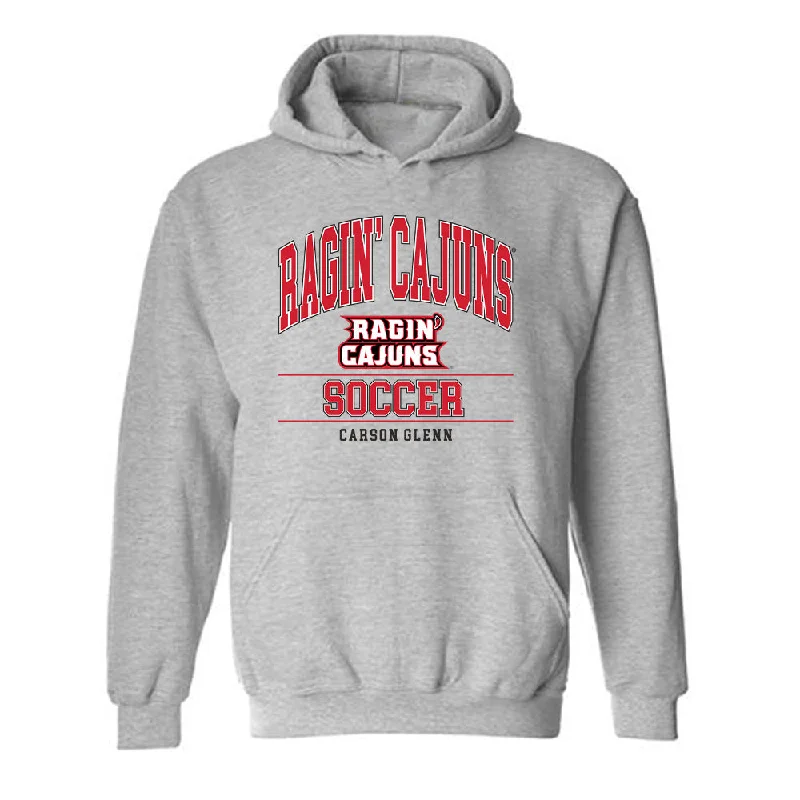 Louisiana - NCAA Women's Soccer : Carson Glenn - Classic Shersey Hooded Sweatshirt Hoodie with Zipper Placket Modern Functional Louisiana - NCAA Women's Soccer : Carson Glenn - Classic Shersey Hooded Sweatshirt Hoodie with Zipper Placket Modern Functional