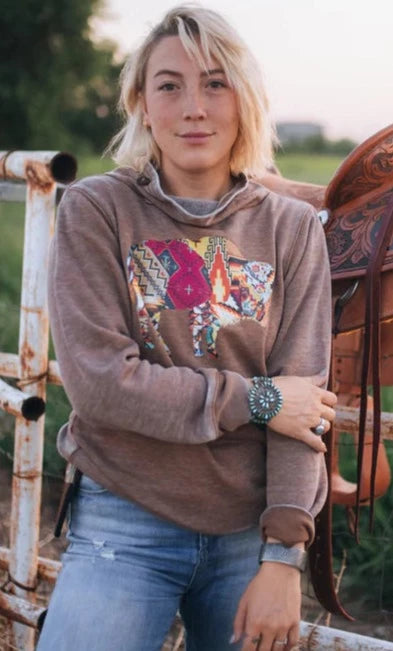 Outback Trading Co. Marianne Woman's Sweatshirt Zip Hoodie Drawstring Kangaroo Pocket