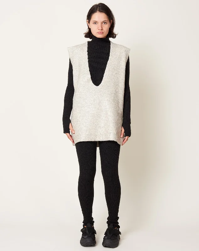 Mini Dress in Beige Melange Knit Cozy Sweater Mini Dress