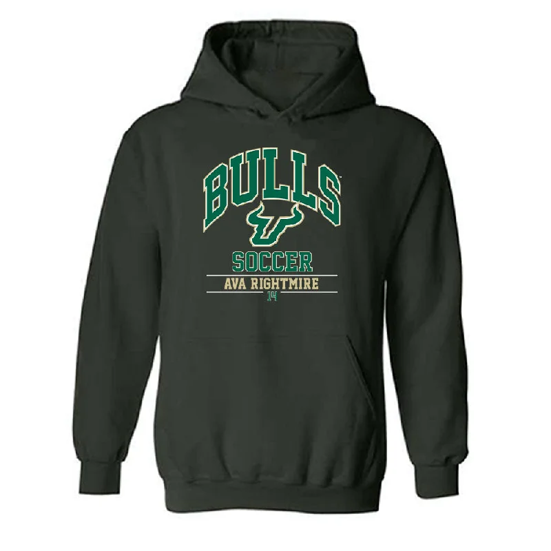 USF - NCAA Women's Soccer : Ava Rightmire - Classic Fashion Shersey Hooded Sweatshirt Hoodie with Fur Luxurious Winter USF - NCAA Women's Soccer : Ava Rightmire - Classic Fashion Shersey Hooded Sweatshirt Hoodie with Fur Luxurious Winter