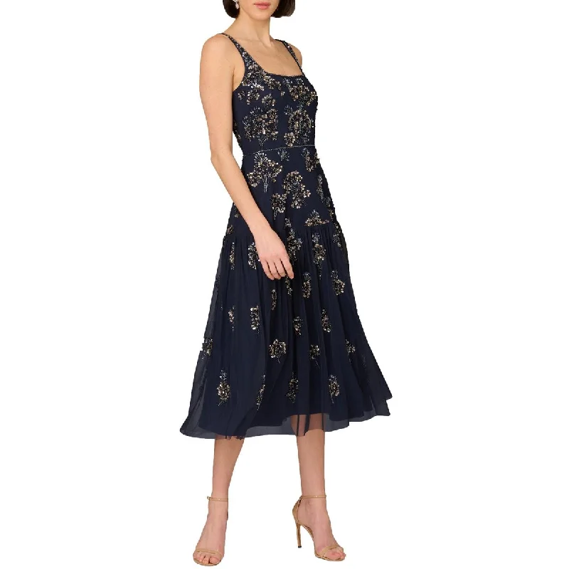 Womens Beaded Midi Cocktail And Party Dress Tunics Timeless classic