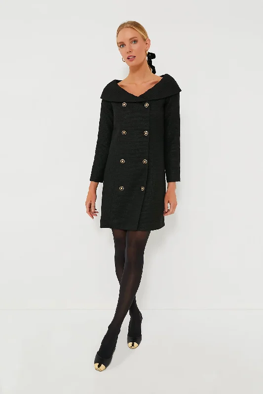 Black Tweed Blanche Dress Maxi Flowy Bohemian