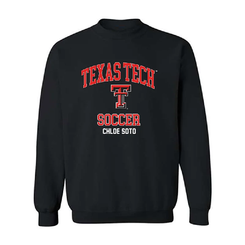 Texas Tech - NCAA Women's Soccer : Chloe Soto - Classic Fashion Shersey Crewneck Sweatshirt Hoodie with Fur Luxurious Winter Texas Tech - NCAA Women's Soccer : Chloe Soto - Classic Fashion Shersey Crewneck Sweatshirt Hoodie with Fur Luxurious Winter
