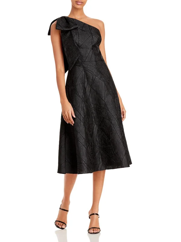 Womens One Shoulder Midi Cocktail and Party Dress Tunics Luxurious high-end