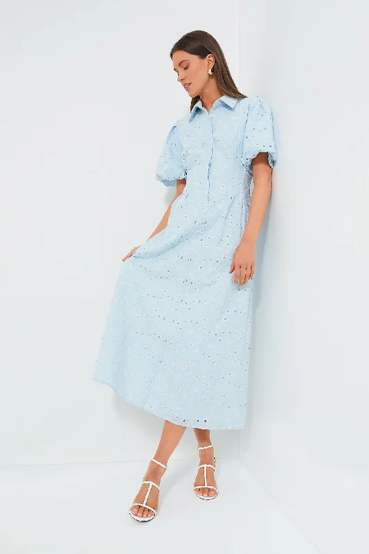 Airy Blue Eyelet Delaney Dress Tunics Canvas sturdy