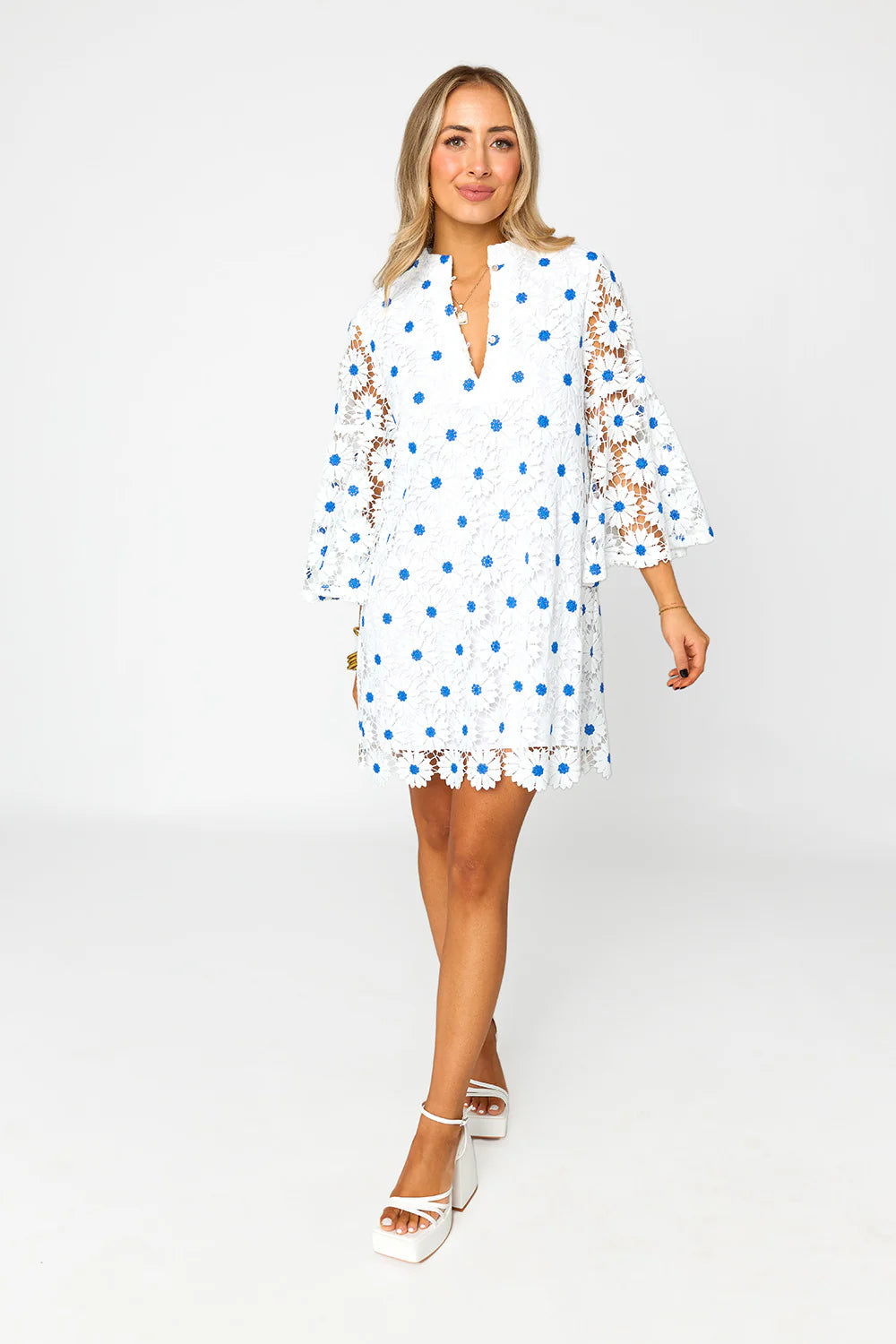 Wren Ultramarine Mini Dress Fashionable Boho-Chic Mini Dress