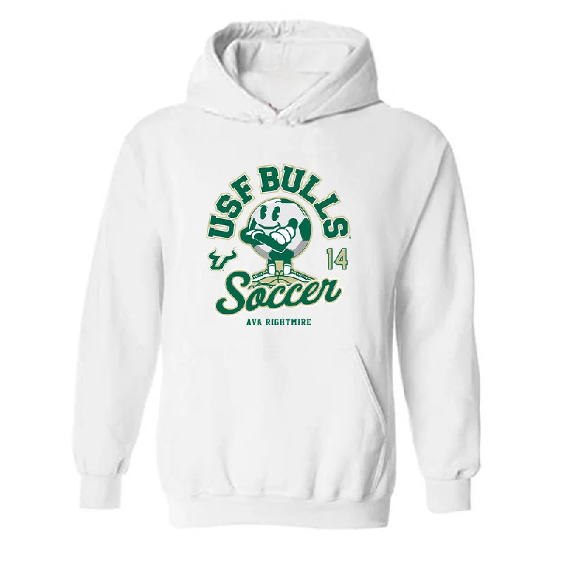 USF - NCAA Women's Soccer : Ava Rightmire - Fashion Shersey Hooded Sweatshirt Hoodie with Lace Feminine Delicate USF - NCAA Women's Soccer : Ava Rightmire - Fashion Shersey Hooded Sweatshirt Hoodie with Lace Feminine Delicate