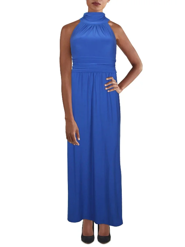 Womens Sleeveless Maxi Cocktail and Party Dress Glittery Long Formal