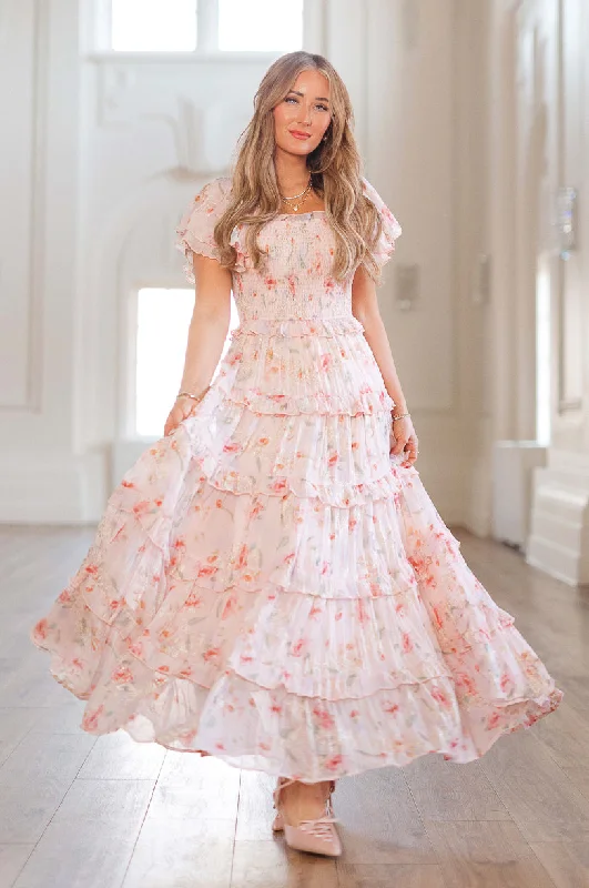 Winnie Dress in Pink Floral Tunics Leisure comfortable