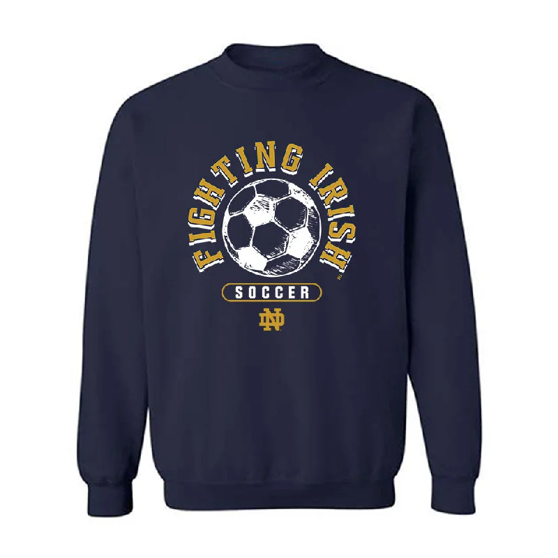 Notre Dame - NCAA Women's Soccer : Carolyn Calzada - Sports Shersey Crewneck Sweatshirt Hoodie with Frayed Bohemian Relaxed Notre Dame - NCAA Women's Soccer : Carolyn Calzada - Sports Shersey Crewneck Sweatshirt Hoodie with Frayed Bohemian Relaxed