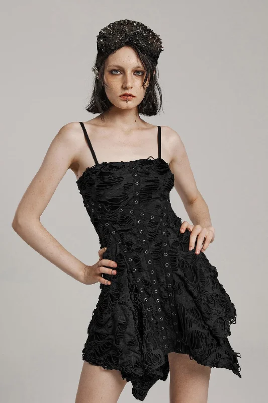 Dark Soul Grunge Goth Mini Dress Cozy Knitted Mini Dress