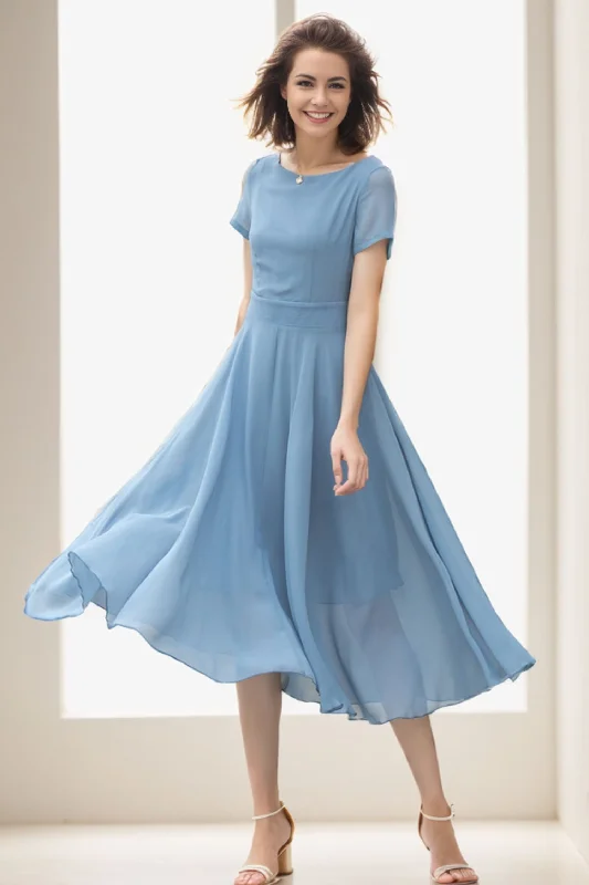 Bohemian Swing Chiffon summer prom dress 5115 Tunics Print Colorful