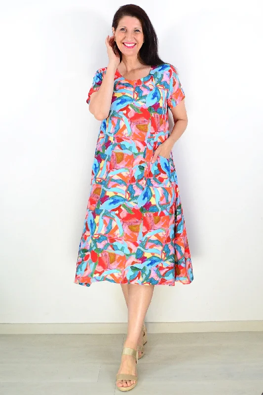 Colourful Short Sleeve Print Tunic Dress Tunics Recommended stylist