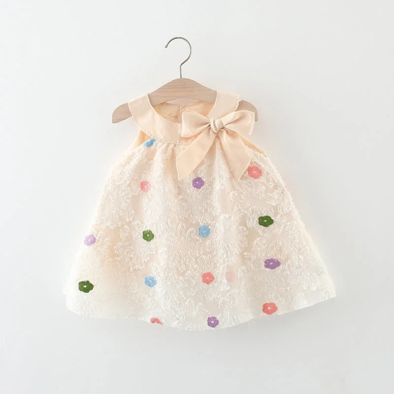 Cute Baby Girl Colorful Flower Sleeveless Summer Dress Tunics Hiking breathable