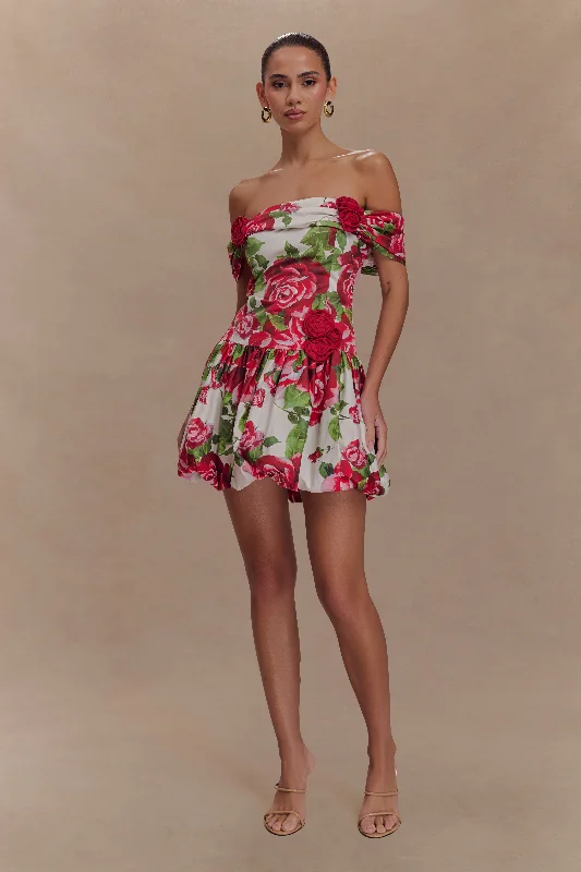 Giovanna Off Shoulder Mini Dress - Sonia Rose Print Trendy Wraparound Mini Dress