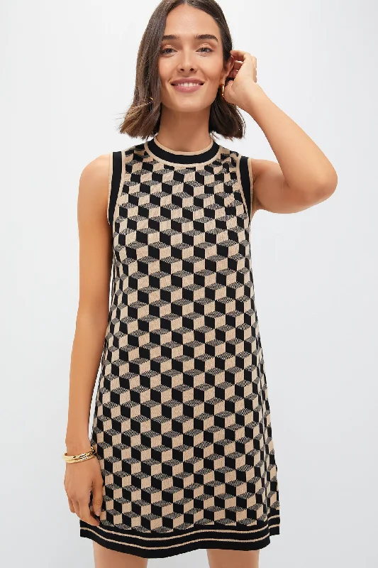 Onyx and Camel Knit Geo Marie Dress Tunics Fall fleece