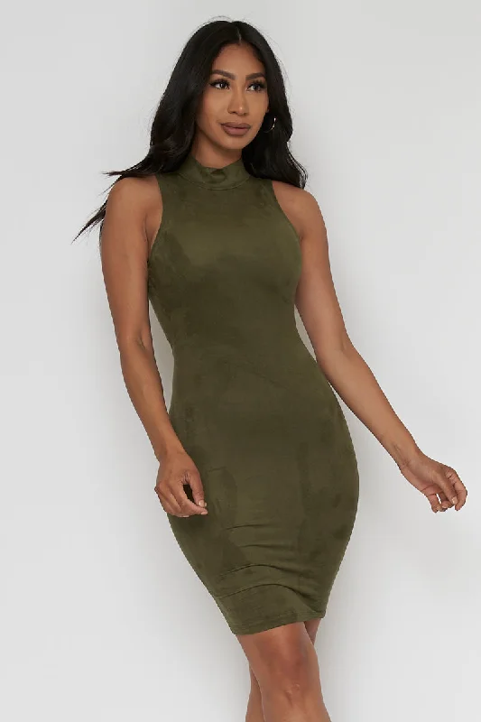 Sleeveless Twisted Back Suede Mock Neck Mini Dress* (D2237) Classic Striped Mini Dress Sleeveless Twisted Back Suede Mock Neck Mini Dress* (D2237) Classic Striped Mini Dress