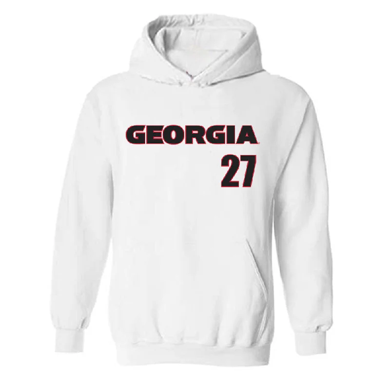 Georgia - NCAA Women's Soccer : Hannah Davila - Classic Shersey Hooded Sweatshirt Hoodie with Stripes Bold Sporty Georgia - NCAA Women's Soccer : Hannah Davila - Classic Shersey Hooded Sweatshirt Hoodie with Stripes Bold Sporty