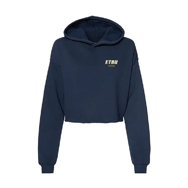 ETBU - NCAA Women's Soccer : Savannah Woods - Women's Crop Fleece Hoodie Hoodie with Hood Adjustable Protection ETBU - NCAA Women's Soccer : Savannah Woods - Women's Crop Fleece Hoodie Hoodie with Hood Adjustable Protection
