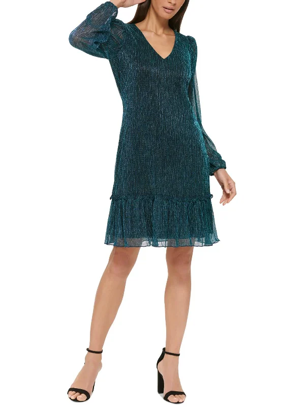 Womens Metallic Short Cocktail and Party Dress Tunics Vintage classic