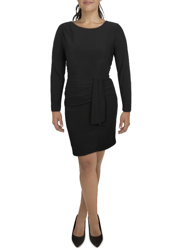 Womens Ruched Sheath Cocktail and Party Dress Tunics Silk luxurious