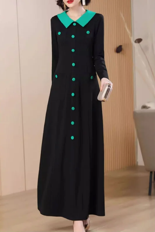 Autumn winter long dress women 4786 empire Waist empire