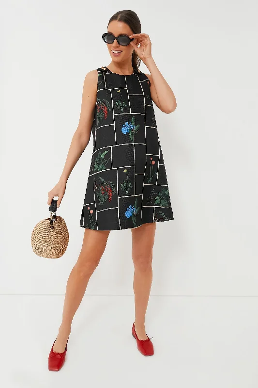 Black Fresher Buds Woven Grace Dress Casual Short Summer