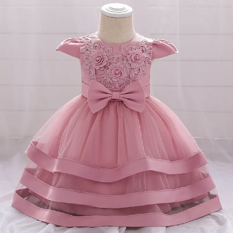 Infant Birthday Dresses Baby Girl Bow-knot Cake Formal Party Dress Tunics Cozy comfortable