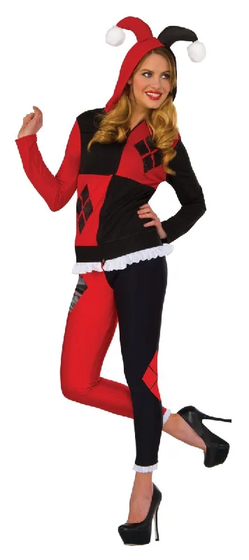 Harley Quinn Hoodie-Adult Costume Hoodie with Contrast Stitching Detailed Premium
