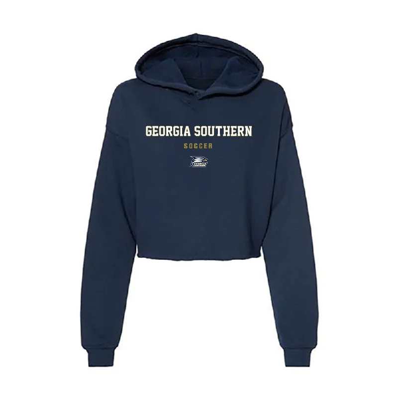 Georgia Southern - NCAA Women's Soccer : Meredith Pugh - Women's Crop Fleece Hoodie Hoodie with Longline Fit Extended Stylish Georgia Southern - NCAA Women's Soccer : Meredith Pugh - Women's Crop Fleece Hoodie Hoodie with Longline Fit Extended Stylish