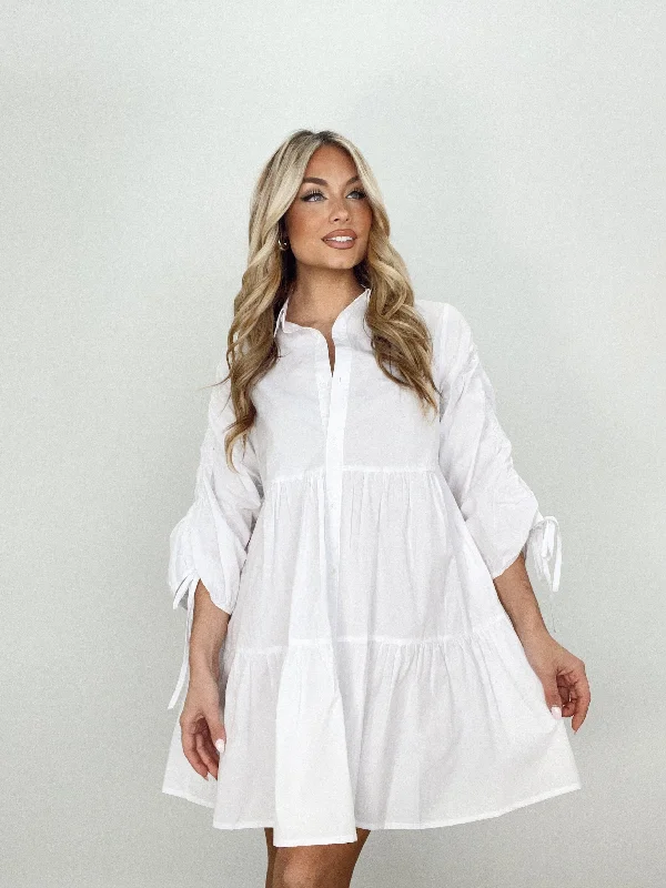 Collared Button Up Mini Dress Elegant Floral-Print Mini Dress