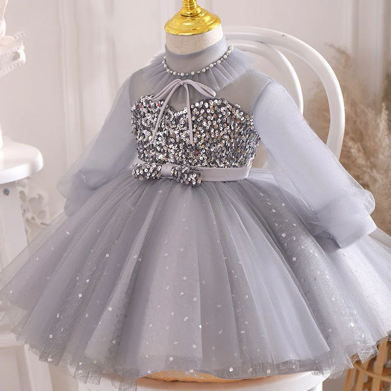 Girls Birthday Party Dress Long Sleeve Sequin Flower Girl Puffy Pageant Princess Dress Tunics New arrival Girls Birthday Party Dress Long Sleeve Sequin Flower Girl Puffy Pageant Princess Dress Tunics New arrival