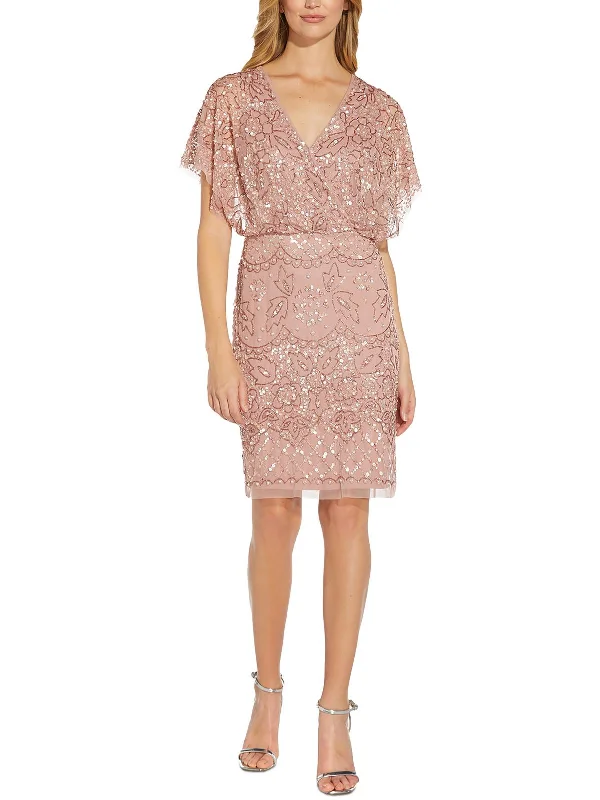 Womens Embellished Knee-Length Cocktail and Party Dress Tunics Office stylish