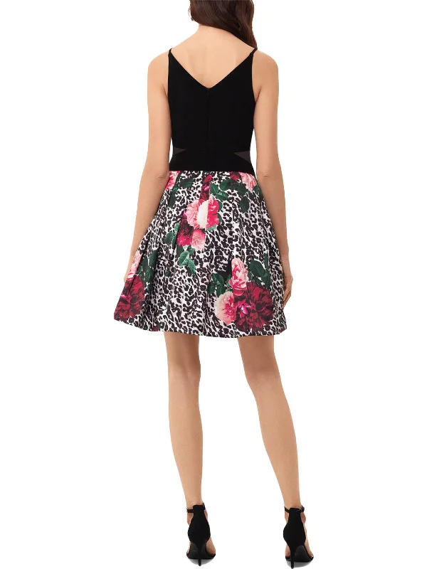 Womens Printed Midi Cocktail and Party Dress A-Line Day Work