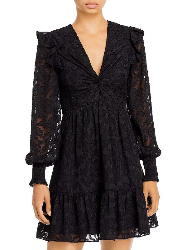 Womens Ruffled Smocked Cocktail and Party Dress Tunics Favorite customer
