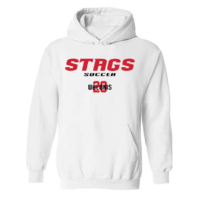 Fairfield - NCAA Women's Soccer : Brooke Walonis - Classic Fashion Shersey Hooded Sweatshirt Hoodie with Hem Frayed Vintage Worn Fairfield - NCAA Women's Soccer : Brooke Walonis - Classic Fashion Shersey Hooded Sweatshirt Hoodie with Hem Frayed Vintage Worn