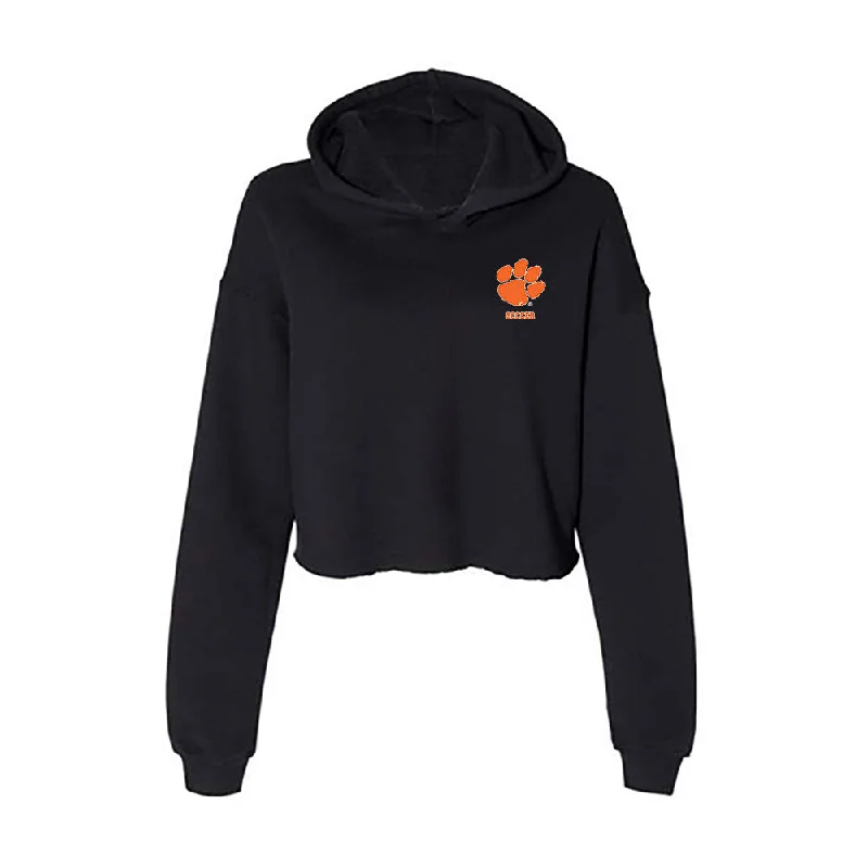 Clemson - NCAA Women's Soccer : Megan Bornkamp - Women's Crop Fleece Hoodie Hoodie with Hem Fringe Bohemian Relaxed Clemson - NCAA Women's Soccer : Megan Bornkamp - Women's Crop Fleece Hoodie Hoodie with Hem Fringe Bohemian Relaxed