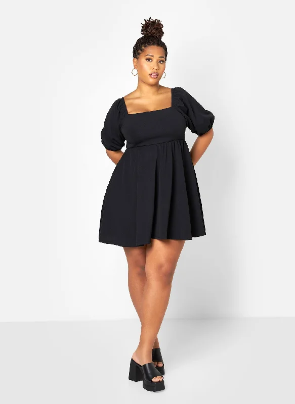 Luna Balloon Mini Dress Cozy Jersey Mini Dress