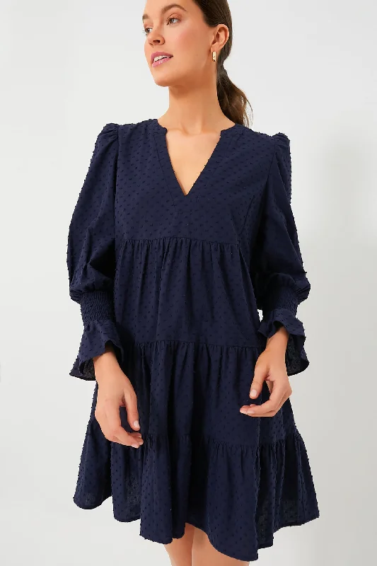 Navy Swiss Dot Kenzo Dress Tunics Brand named