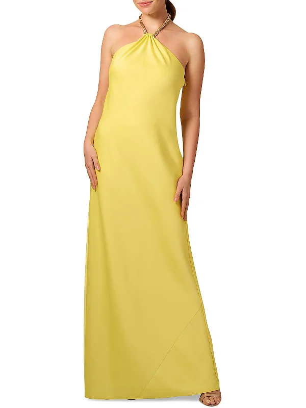 Womens Halter Long Evening Dress Tunics Party sparkling