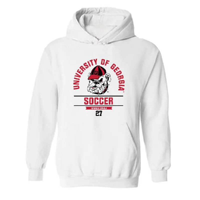 Georgia - NCAA Women's Soccer : Hannah Davila - Classic Fashion Shersey Hooded Sweatshirt Hoodie with Elastic Cuffs Stretchable Comfortable
