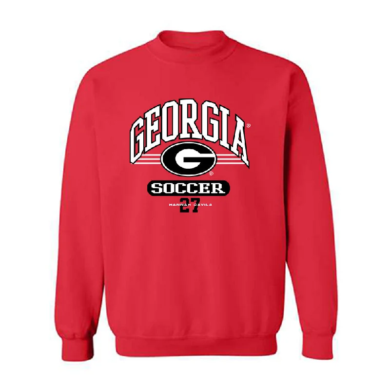 Georgia - NCAA Women's Soccer : Hannah Davila - Classic Fashion Shersey Crewneck Sweatshirt Hoodie with Cuffed Sleeves Snug Secure