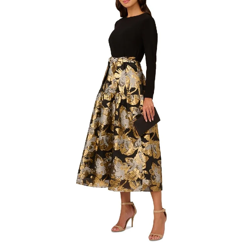 Womens Mixed Media Polyester Cocktail And Party Dress Tunics Bridal satin