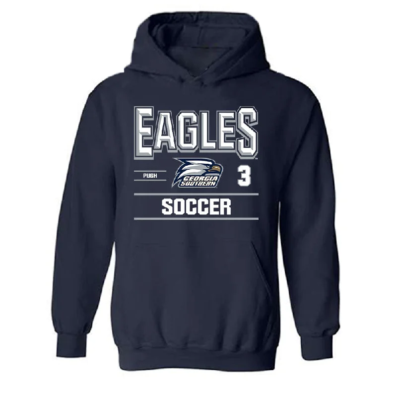 Georgia Southern - NCAA Women's Soccer : Meredith Pugh - Classic Fashion Shersey Hooded Sweatshirt Hoodie with Zipper Placket Modern Functional Georgia Southern - NCAA Women's Soccer : Meredith Pugh - Classic Fashion Shersey Hooded Sweatshirt Hoodie with Zipper Placket Modern Functional