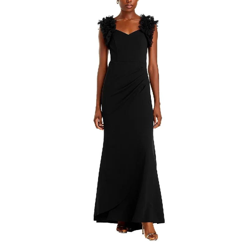 Womens Ruched Polyester Evening Dress Tunics Velvet soft